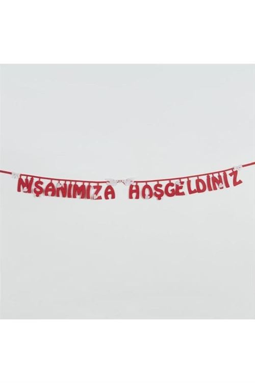 Nişanımıza Hoşgeldiniz Keçe Yazı - Mor