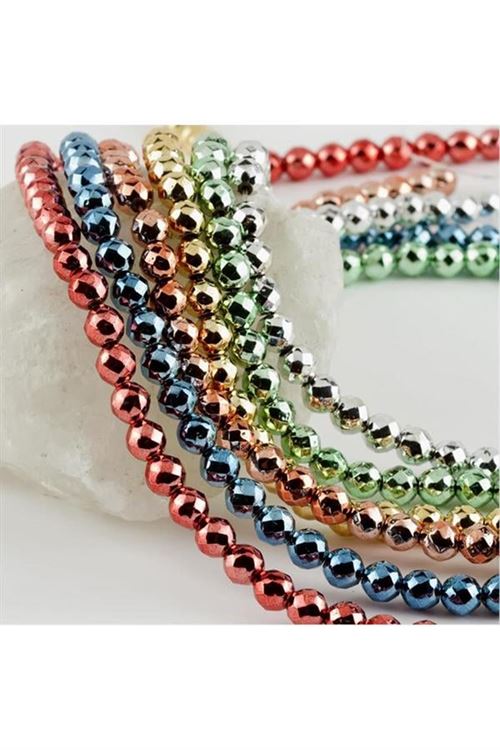 6 mm Fasetli Hematit Taşı - Kırmızı