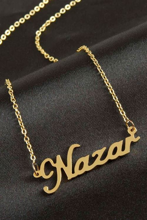 Nazar İsimli Kolye (Kişiye Özel) - Sarı
