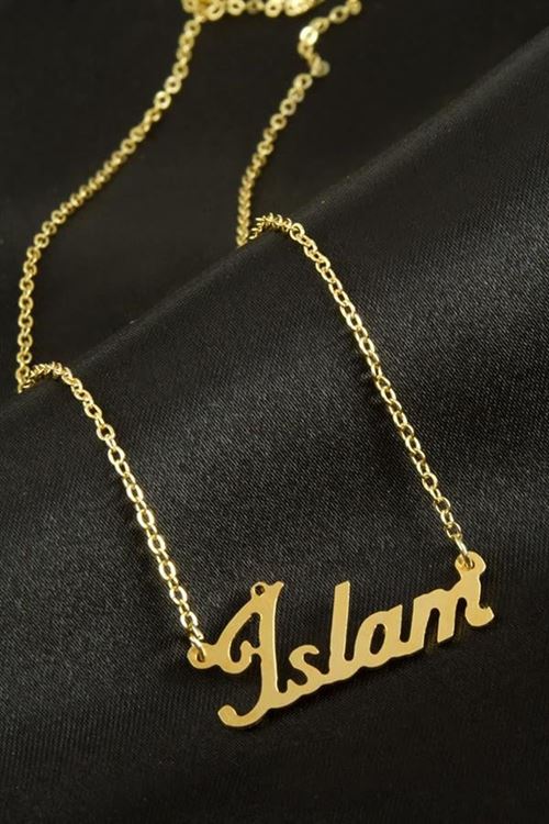 İslam İsimli Kolye (Kişiye Özel) - Sarı