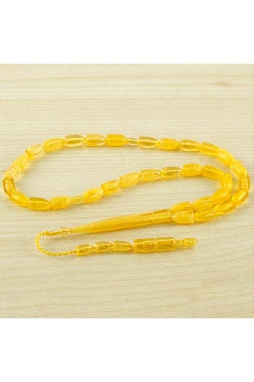 Mermi Figürlü Plastik Tesbih 6*10 mm - Sarı-1
