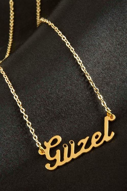 Güzel İsimli Kolye (Kişiye Özel) - Sarı