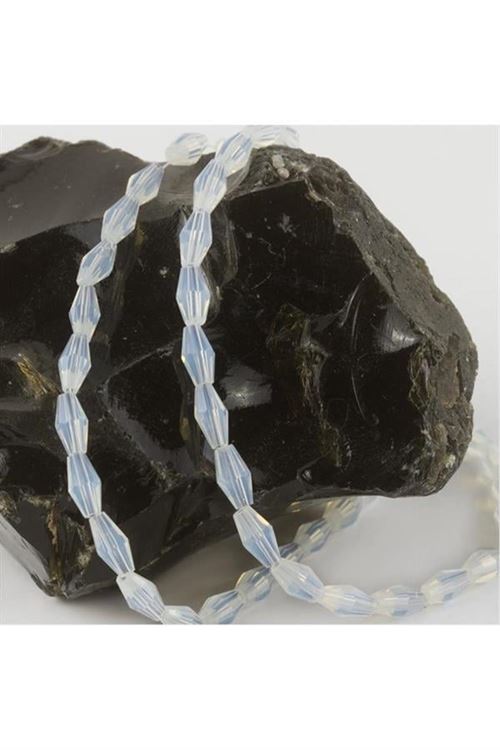 4*8 mm Arpa Kesim Kristal Taş - Açık Mavi