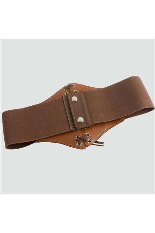 Örgülü Çıtçıtlı Lastikli Kemer - Siyah