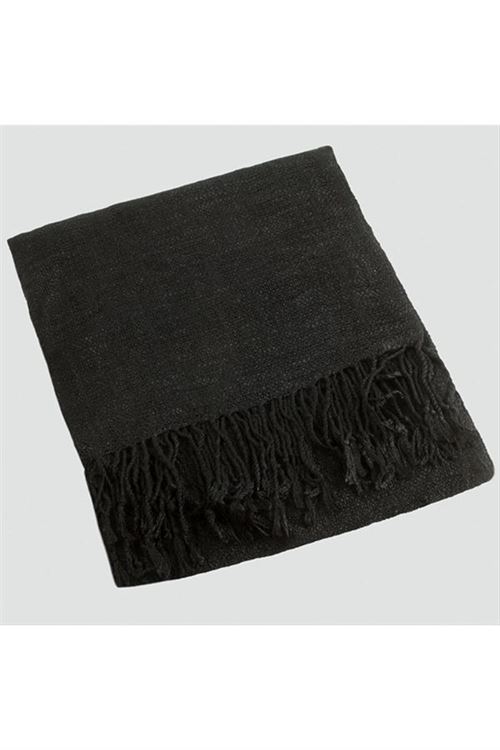 Siyah Renkli Keten Şal 50*165 - Siyah