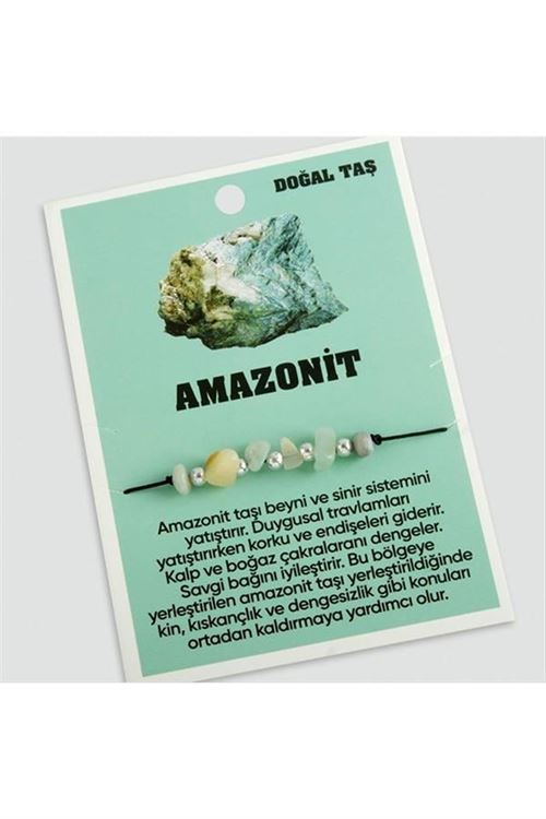 Amazonit Doğaltaşlı İp Bileklik - Yeşil