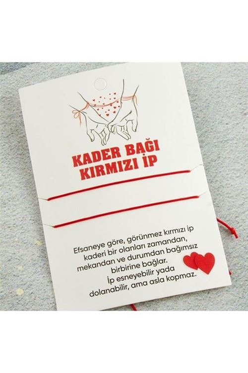 Kader Bağı Kırmızı İp Bileklik - Kırmızı