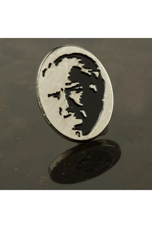 Atatürk Yaka Rozet - Gümüş Rengi