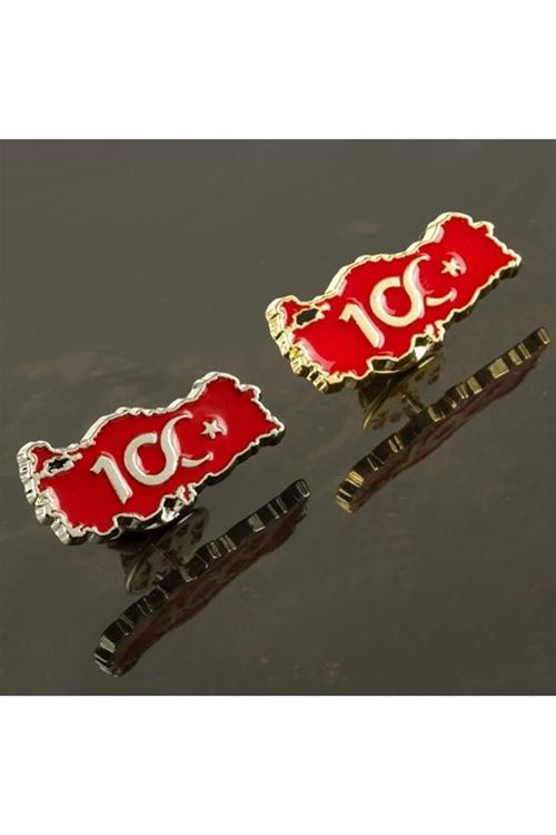 Cumhuriyetin 100. Yılına Özel Yaka Rozet - Sarı