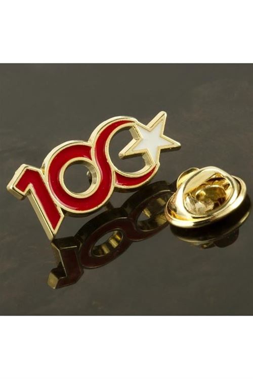 Cumhuriyetin 100. Yılına Özel Yaka Rozet - Sarı