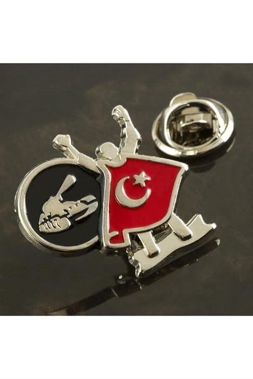 Ay Yıldız Yaka Rozet - Gümüş Rengi