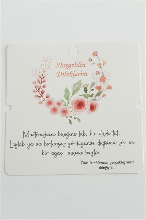Marteniçka Bileklik Kartı - Beyaz