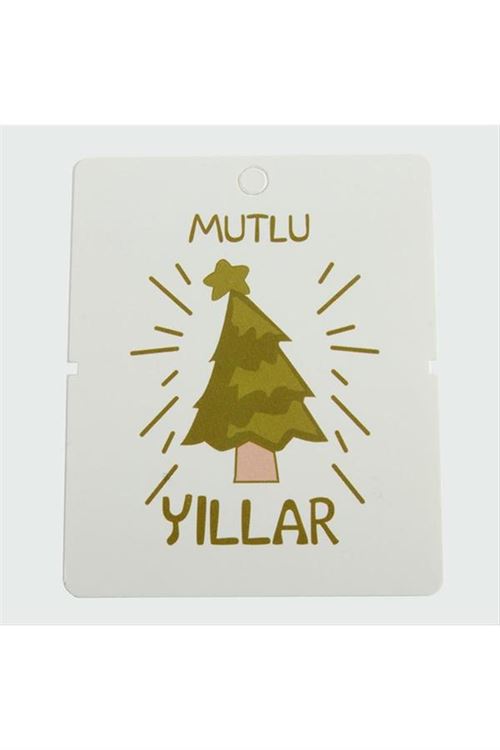 Mutlu Yıllar Bileklik Kartı 200 Adet - Beyaz