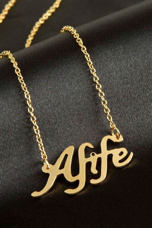 Afife isimli kolye (Kişiye Özel) - Sarı