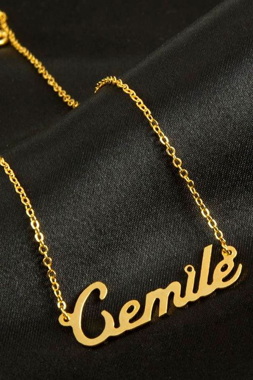 Cemile isimli kolye (Kişiye Özel) - Sarı