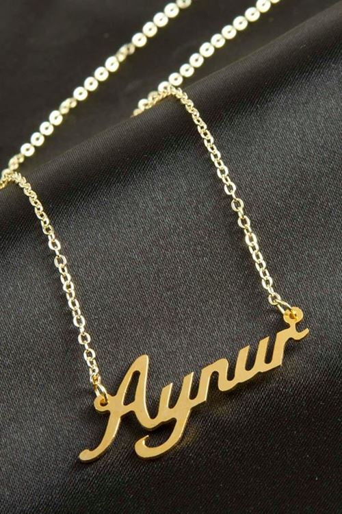 Aynur isimli kolye (Kişiye Özel) - Sarı