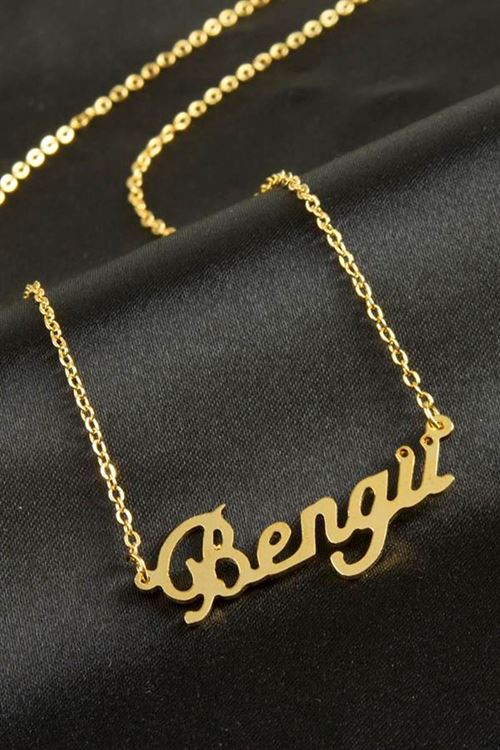 Bengü isimli kolye (Kişiye Özel) - Sarı