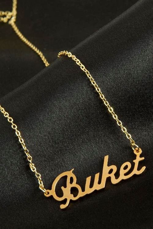 Buket isimli kolye (Kişiye Özel) - Sarı