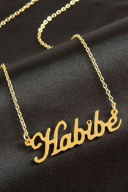 Habibe isimli kolye (Kişiye Özel) - Sarı