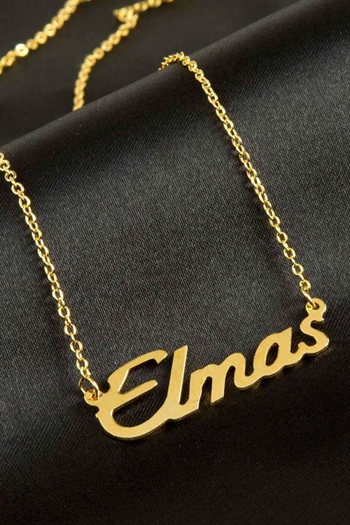 Elmas isimli kolye (Kişiye Özel) - Sarı