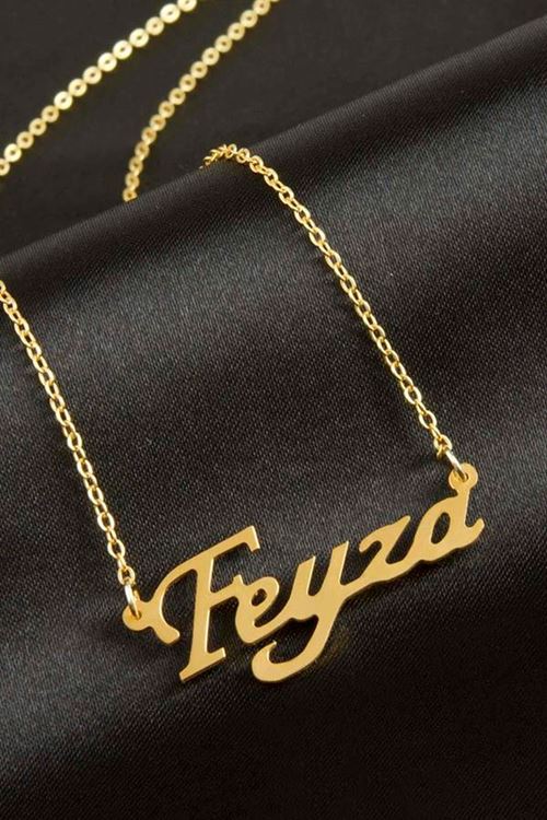 Feyza isimli kolye (Kişiye Özel) - Sarı