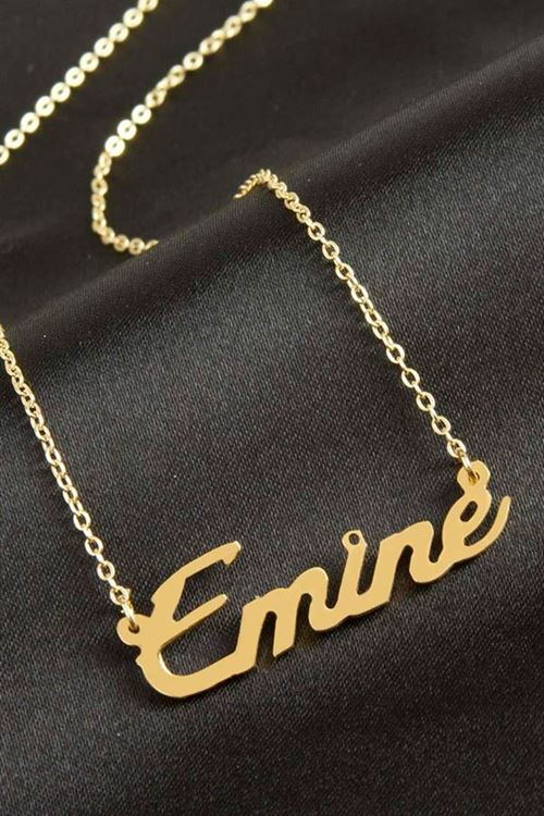 Emine isimli kolye (Kişiye Özel) - Sarı