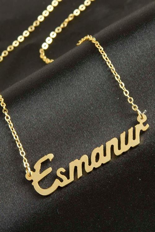 Esmanur isimli kolye (Kişiye Özel) - Sarı