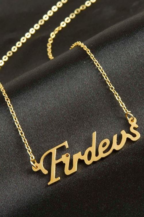 Firdevs isimli kolye (Kişiye Özel) - Sarı