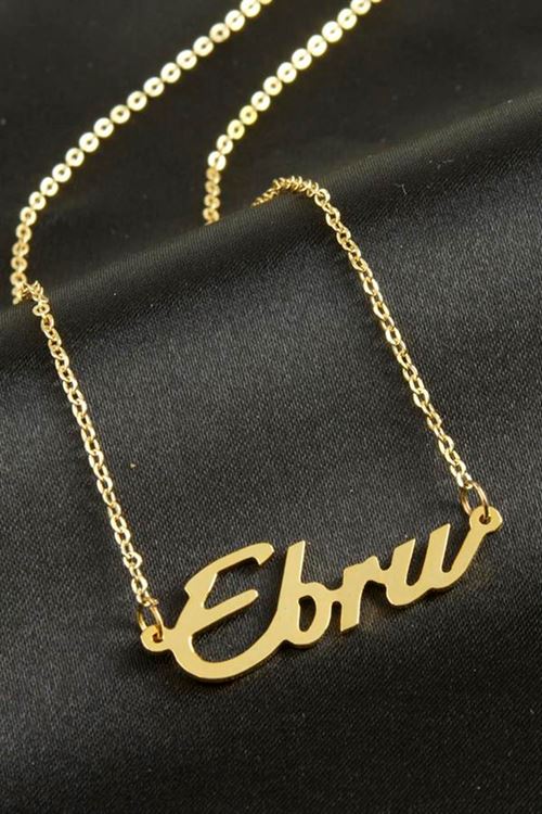 Ebru isimli kolye (Kişiye Özel) - Sarı