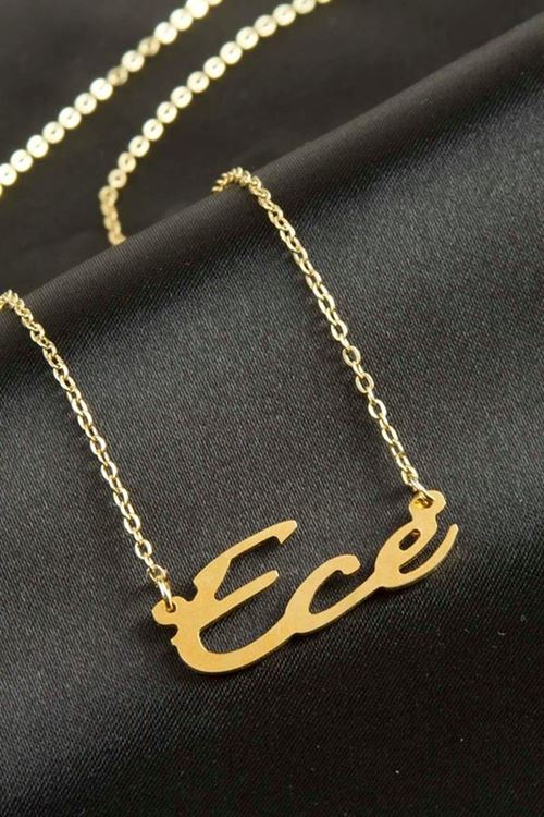 Ece isimli kolye (Kişiye Özel) - Sarı
