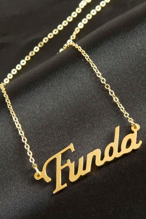 Funda isimli kolye (Kişiye Özel) - Sarı