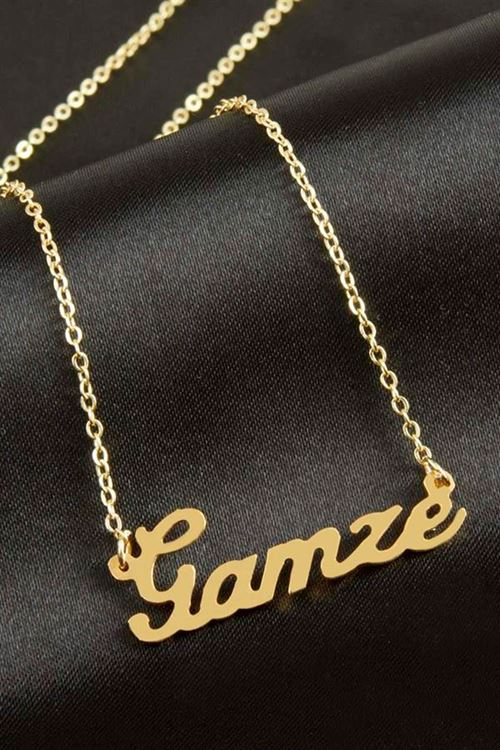 Gamze isimli kolye (Kişiye Özel) - Sarı
