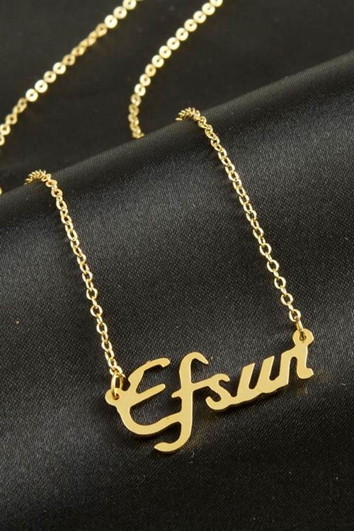 Efsun isimli kolye (Kişiye Özel) - Sarı