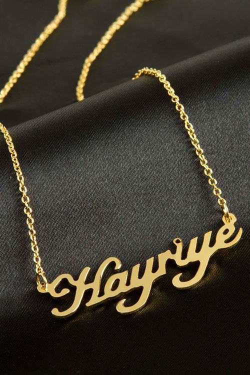 Hayriye isimli kolye (Kişiye Özel) - Sarı