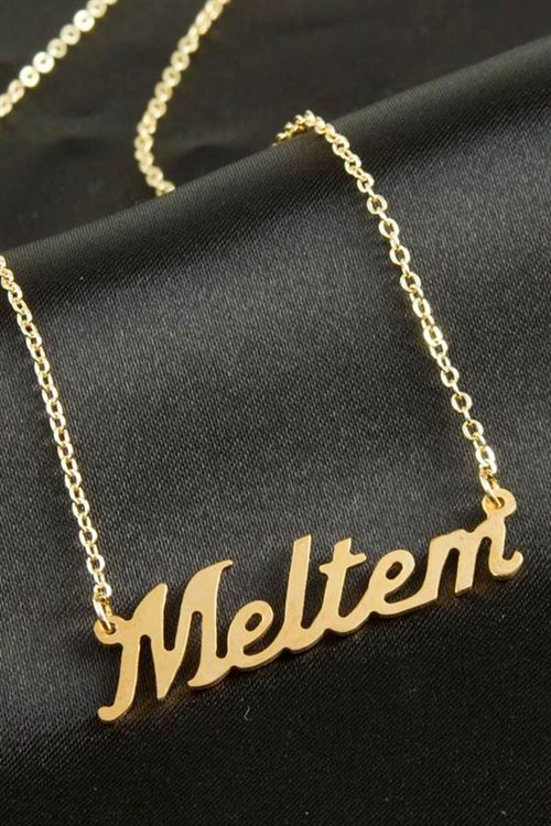 Meltem isimli kolye (Kişiye Özel) - Sarı