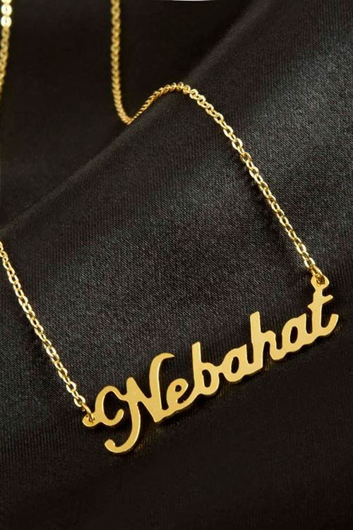 Nebahat isimli kolye (Kişiye Özel) - Sarı