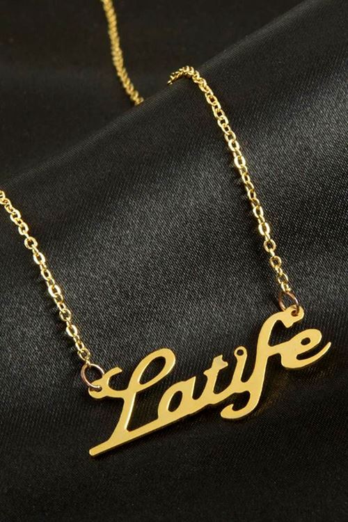 Latife isimli kolye (Kişiye Özel) - Sarı
