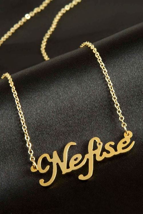 Nefise isimli kolye (Kişiye Özel) - Sarı