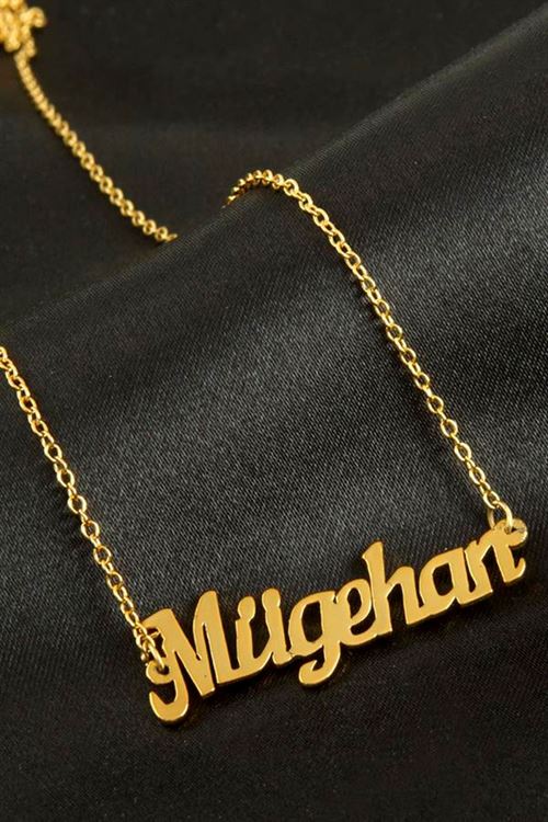 Mügehan isimli kolye (Kişiye Özel) - Sarı