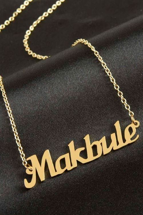Makbule isimli kolye (Kişiye Özel) - Sarı