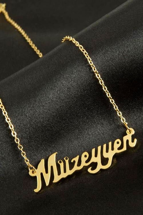 Müzeyyen isimli kolye (Kişiye Özel) - Sarı