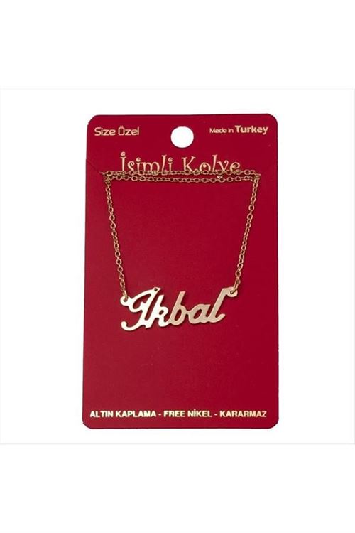 İkbal isimli kolye (Kişiye Özel) - Sarı