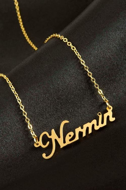 Nermin isimli kolye (Kişiye Özel) - Sarı
