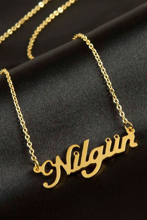 Nilgün isimli kolye (Kişiye Özel) - Sarı