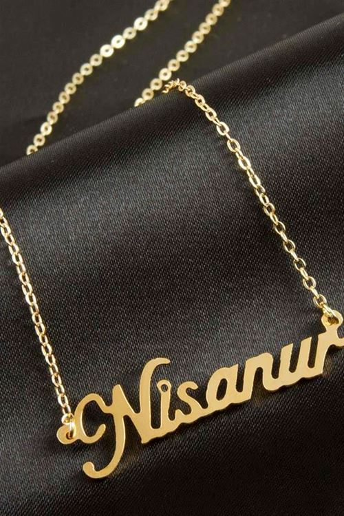 Nisanur isimli kolye (Kişiye Özel) - Sarı
