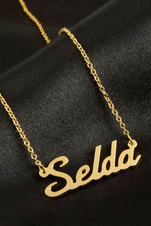 Selda isimli kolye (Kişiye Özel) - Sarı