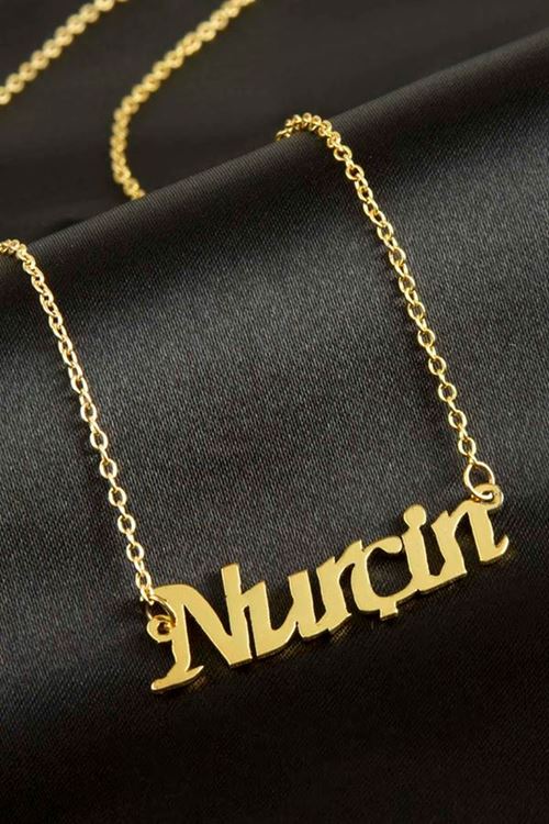 Nurçin isimli kolye (Kişiye Özel) - Sarı