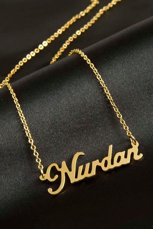 Nurdan isimli kolye (Kişiye Özel) - Sarı