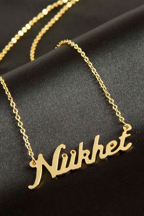 Nükhet isimli kolye (Kişiye Özel) - Sarı