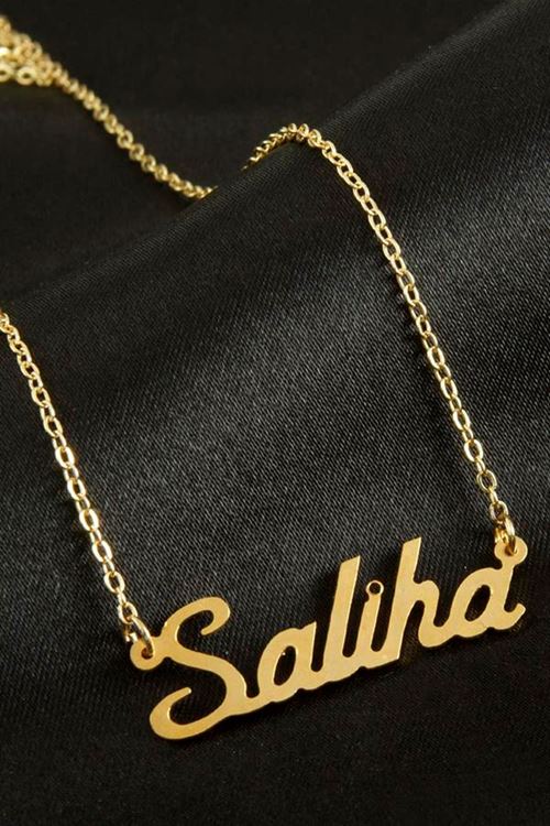 Saliha isimli kolye (Kişiye Özel) - Sarı